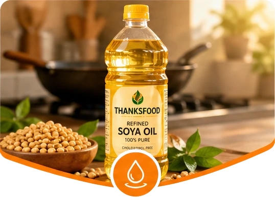 Thanksfood refined soya oil with soybeans